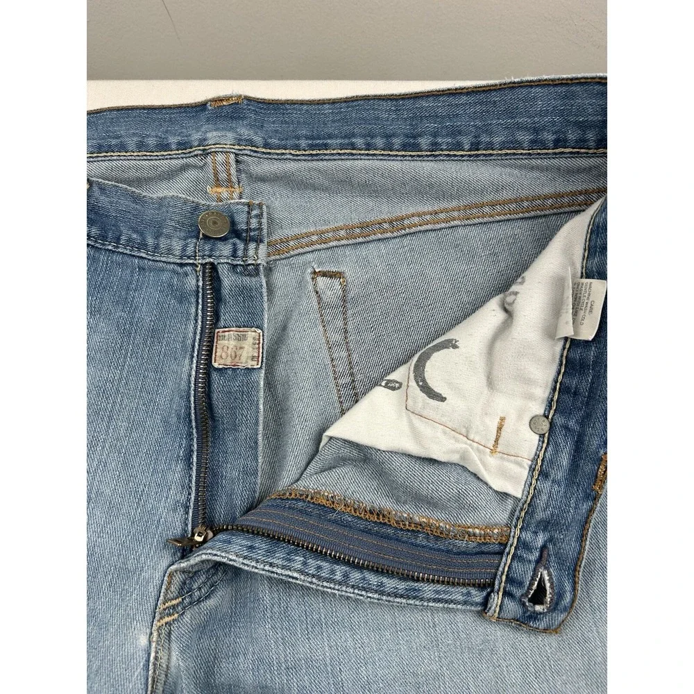 Polo Ralph Lauren Jeans Classic 867 Mens 35x30 Distressed‎ Medium Wash